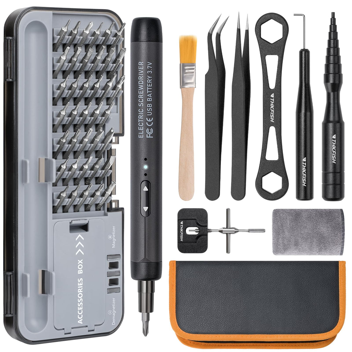 THKFISH reel maintenance kit box open for on-site reel repair and tuning