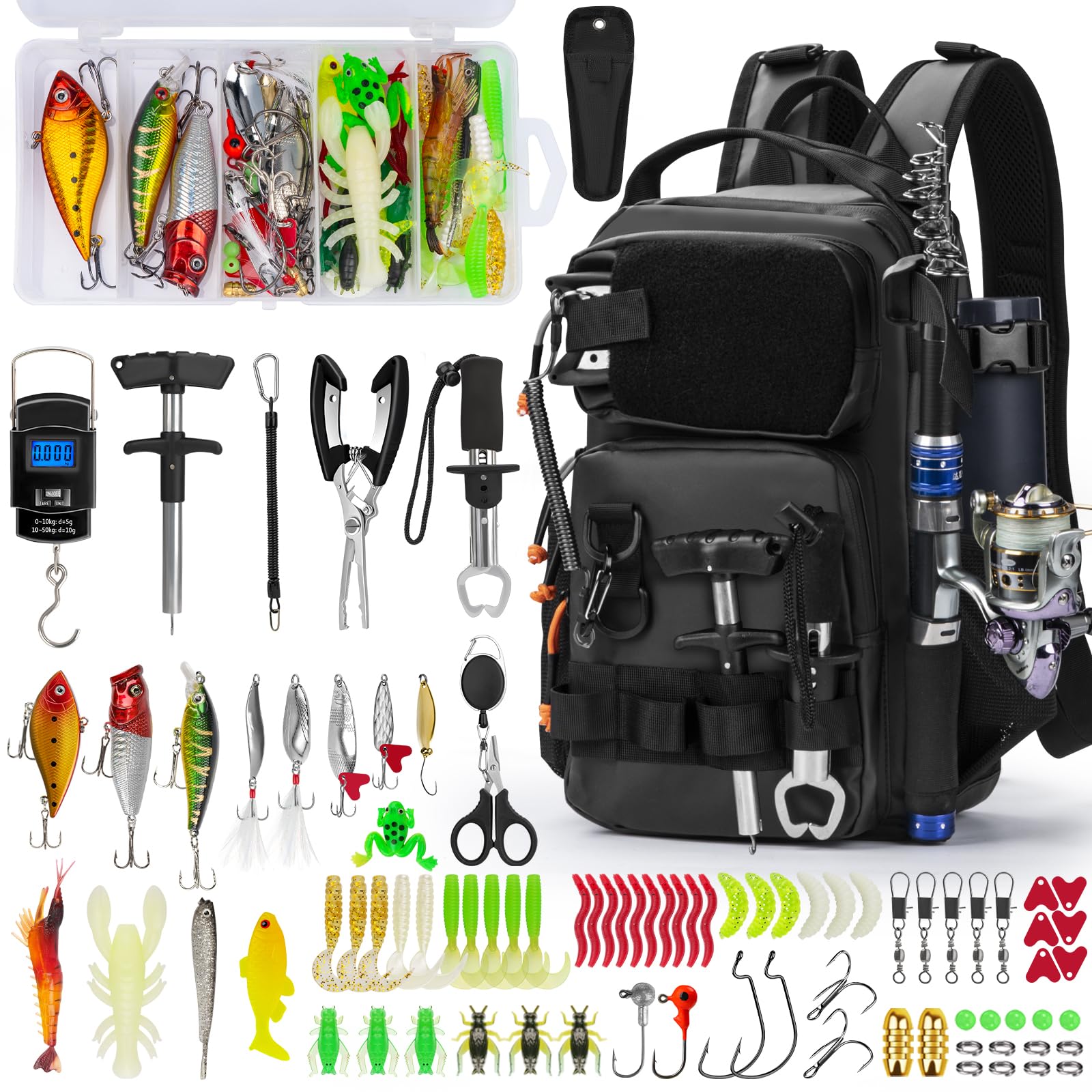 THKFISH fishing backpack with rod holder keeps gear organized for day trips.
