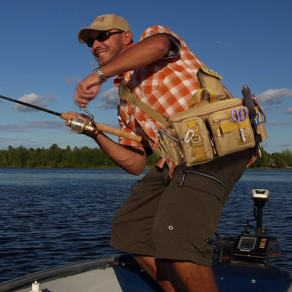THKFISH tackle bag side pocket emphasizes organized storage for lures and pliers