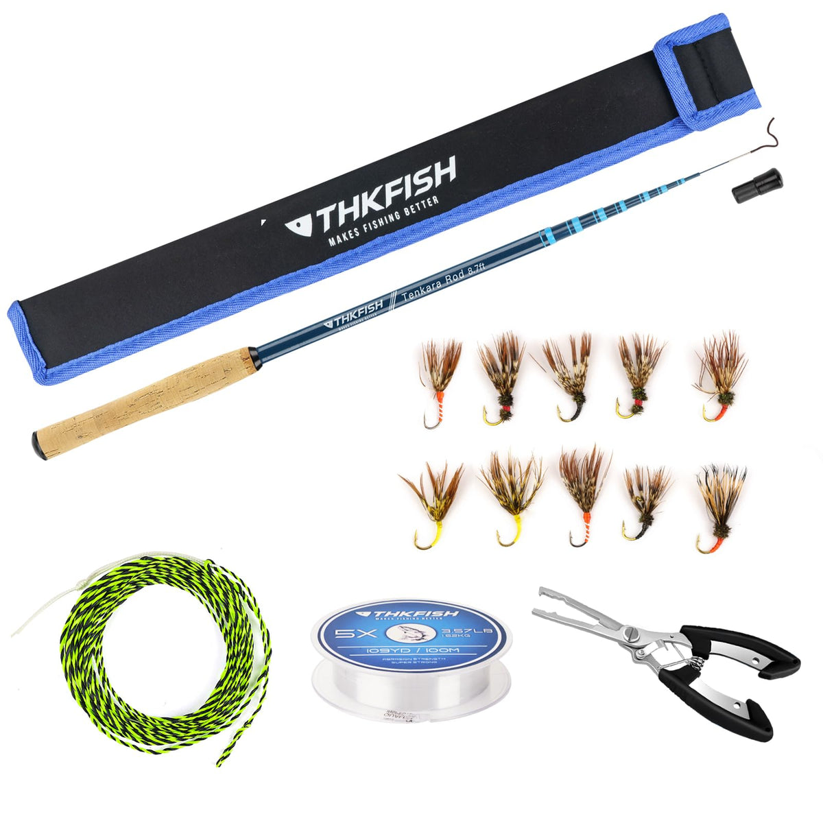 THKFISH Tenkara Rod Kit fully assembled with carrying case
