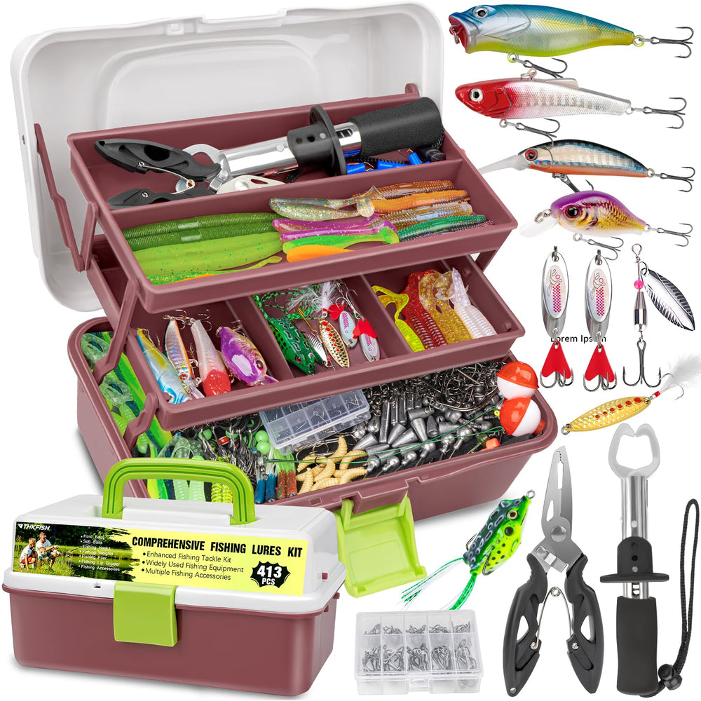 Open view of THKFISH 3-layer tackle box