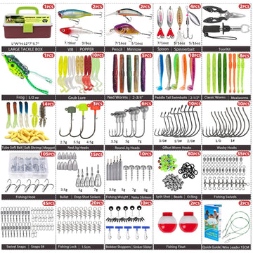413-piece THKFISH fishing tackle kit contents