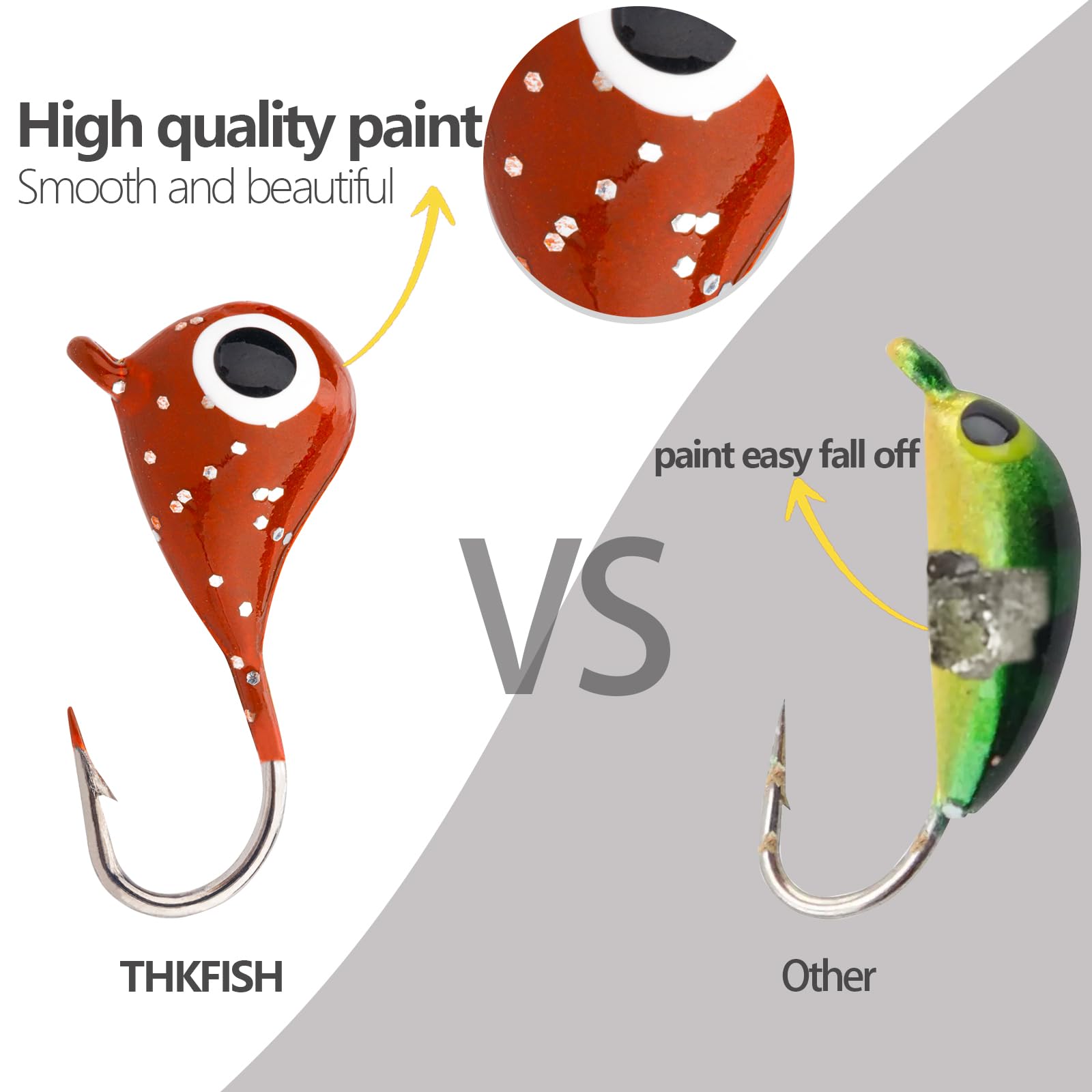 Lead jig heads with high carbon steel hooks close-up