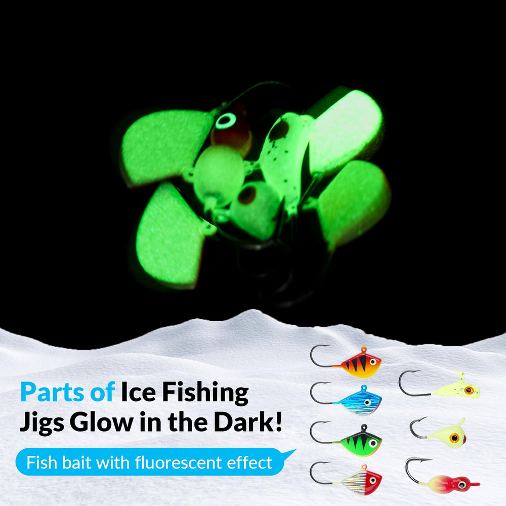 THKFISH balanced-design jigs mimic minnows to draw fish in low light.