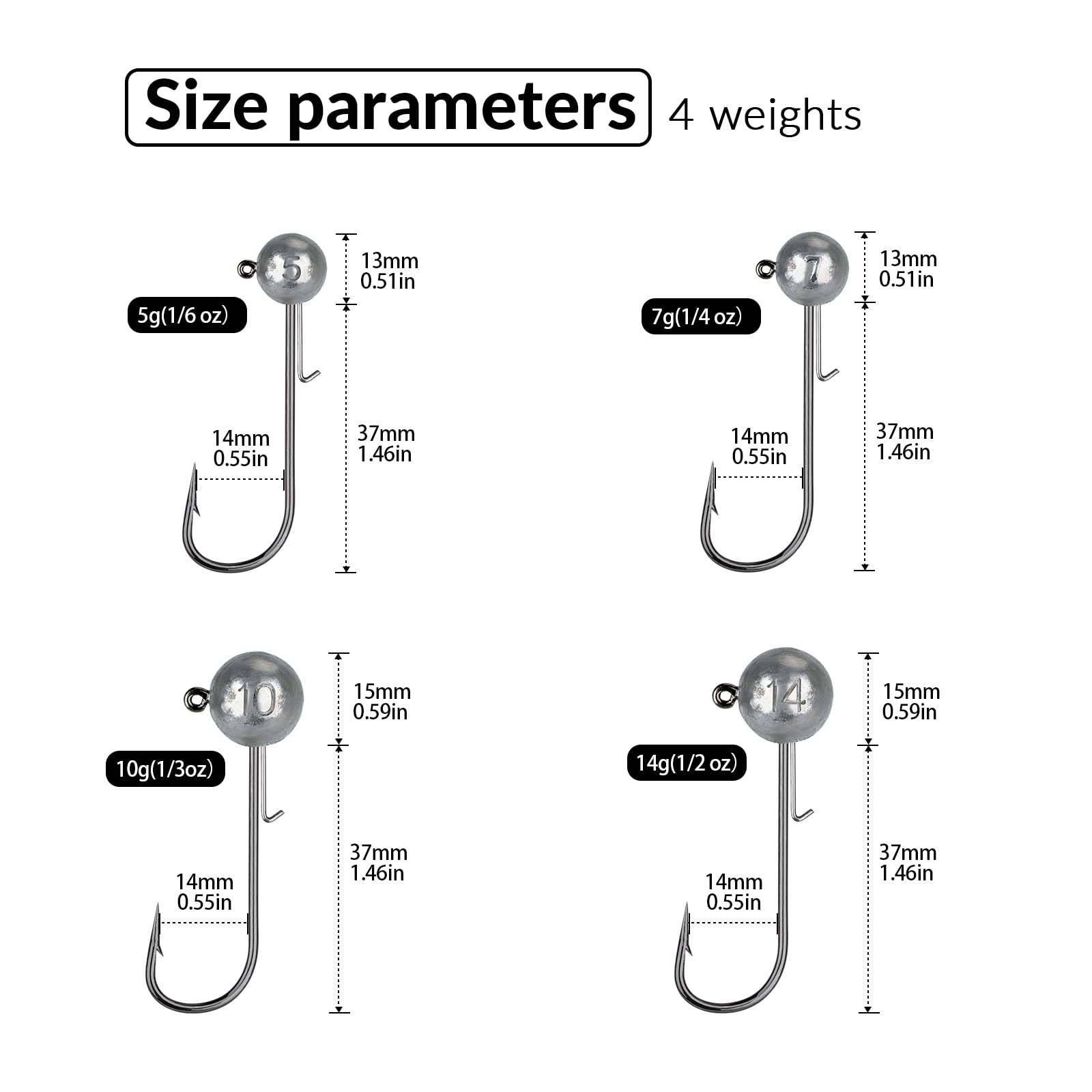 Jig head with long shank for various baits