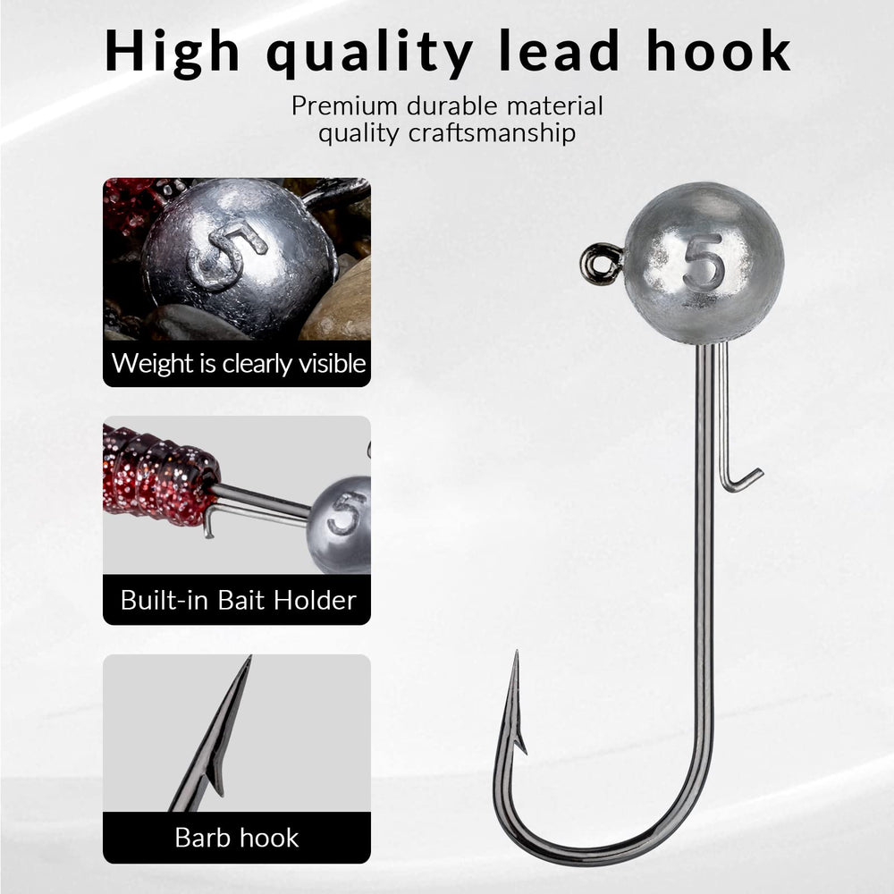 THKFISH ball jig head silver 1/4 oz