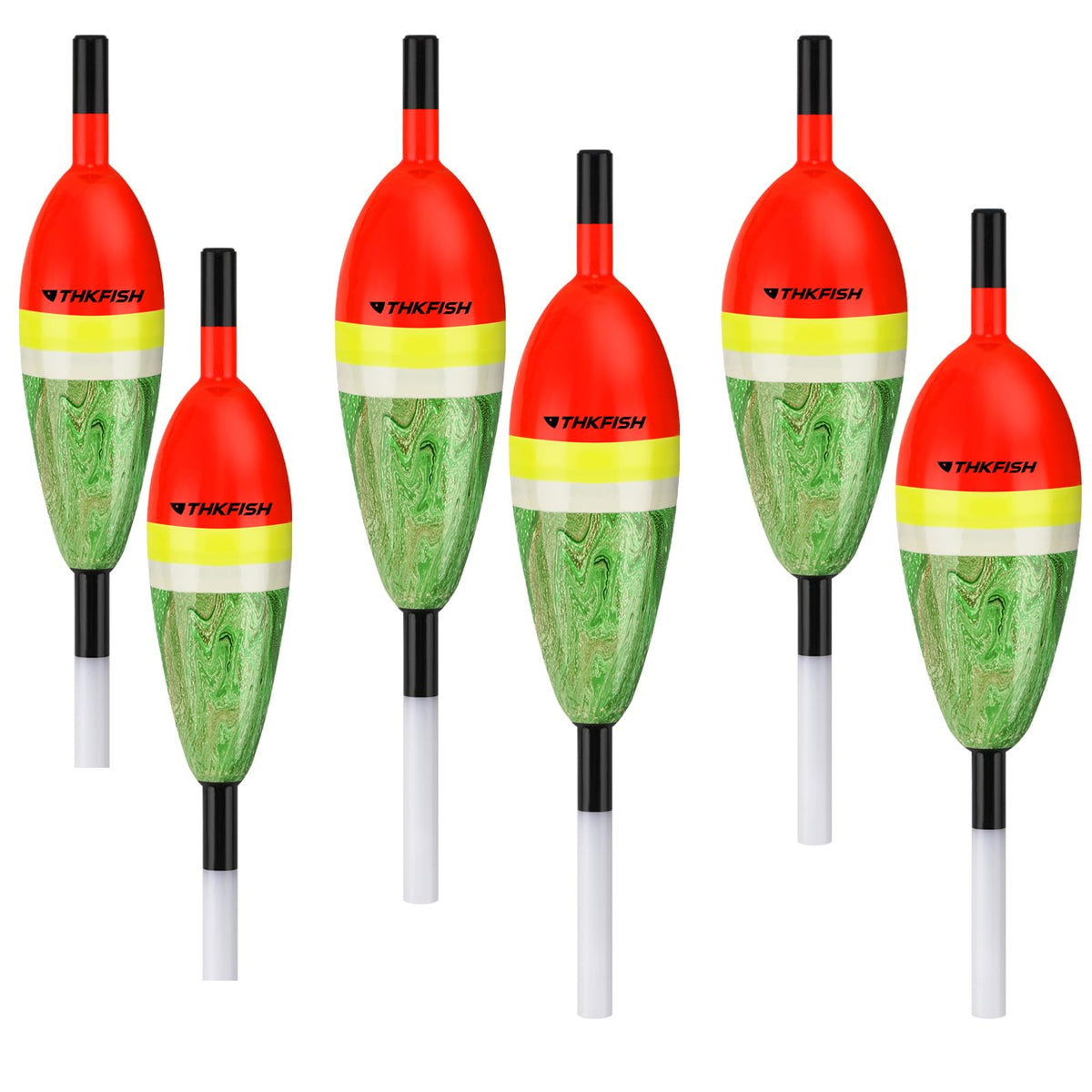 THKFISH balsa wood slip bobbers set - front view