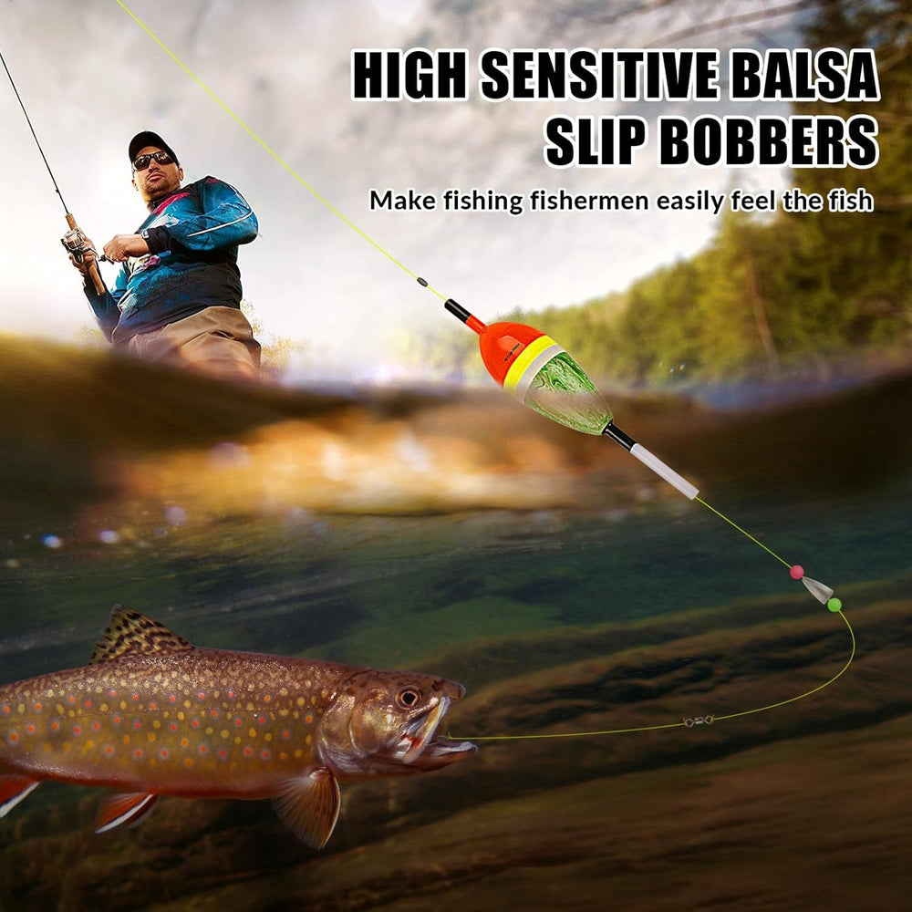 Angler using slip bobbers for crappie and bluegill