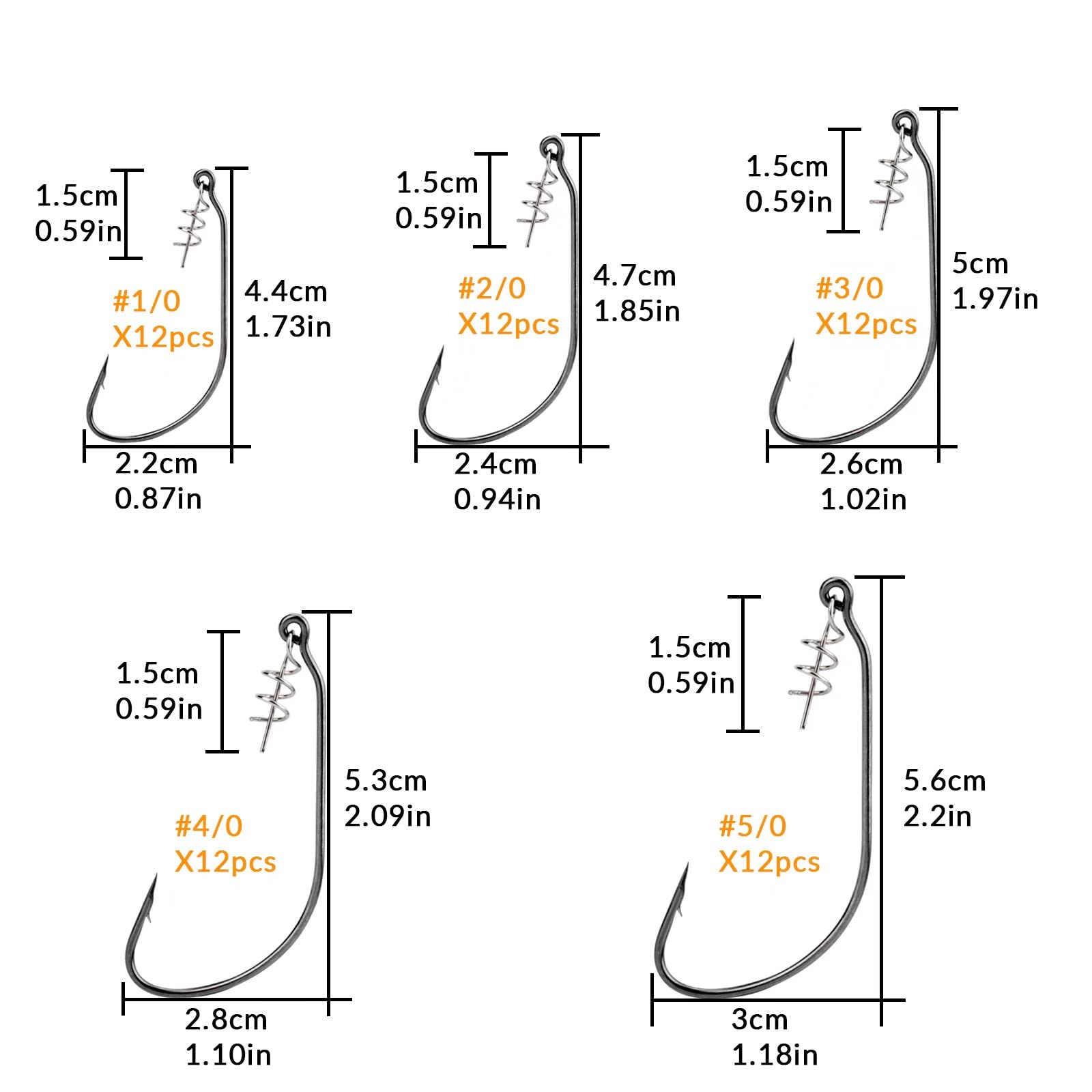THKFISH hook size and weight chart