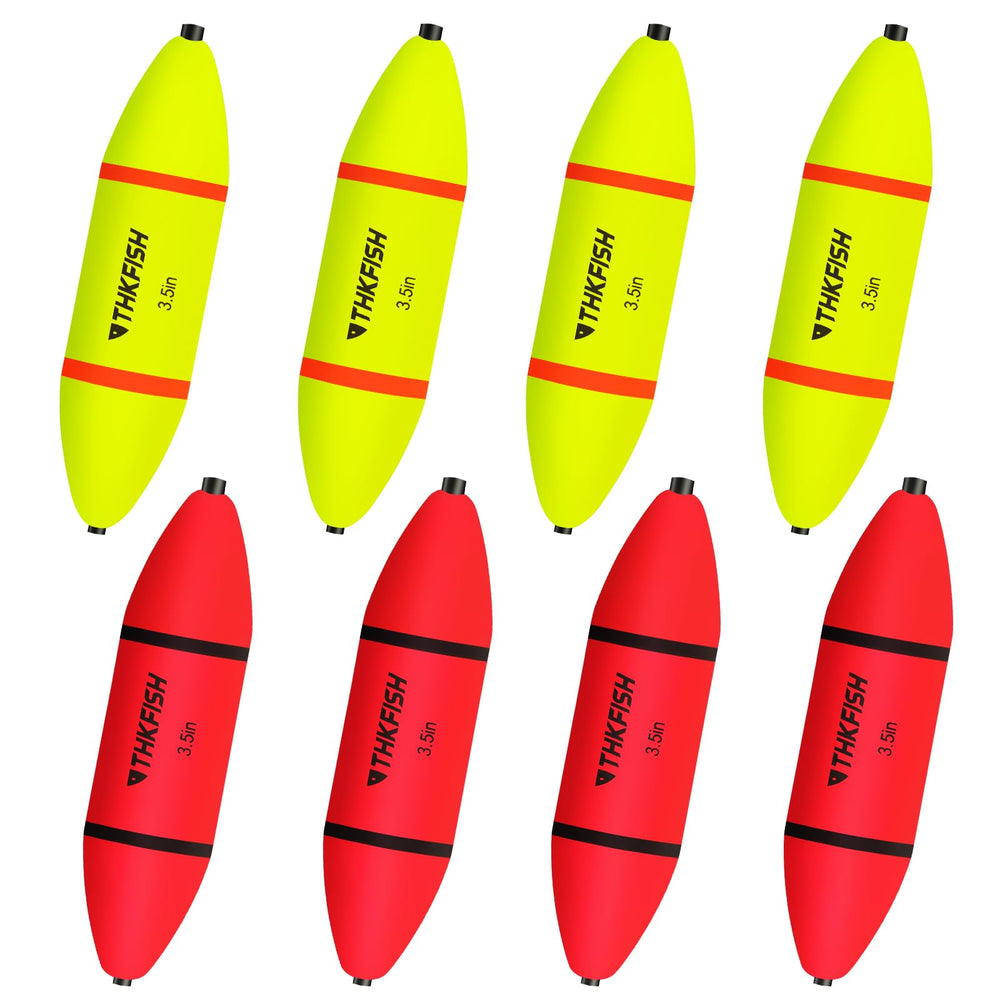 THKFISH EVA slip bobbers – yellow and red, 3.5 inch size