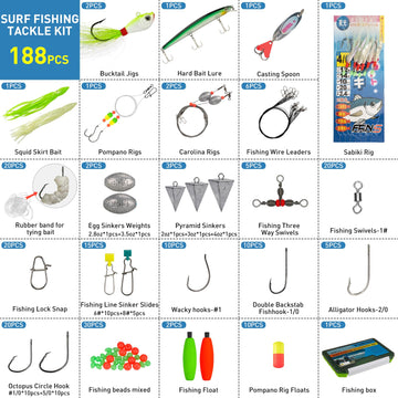 Assorted saltwater lures and rigs from THKFISH kit