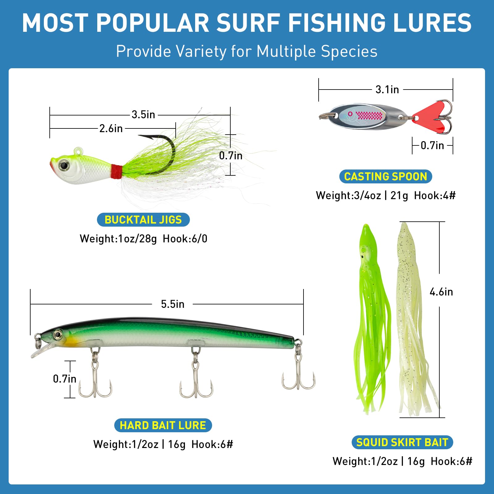 Pompano rigs and Carolina rigs included in THKFISH kit