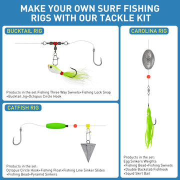 Pyramid leads, swivels, and snaps in THKFISH kit