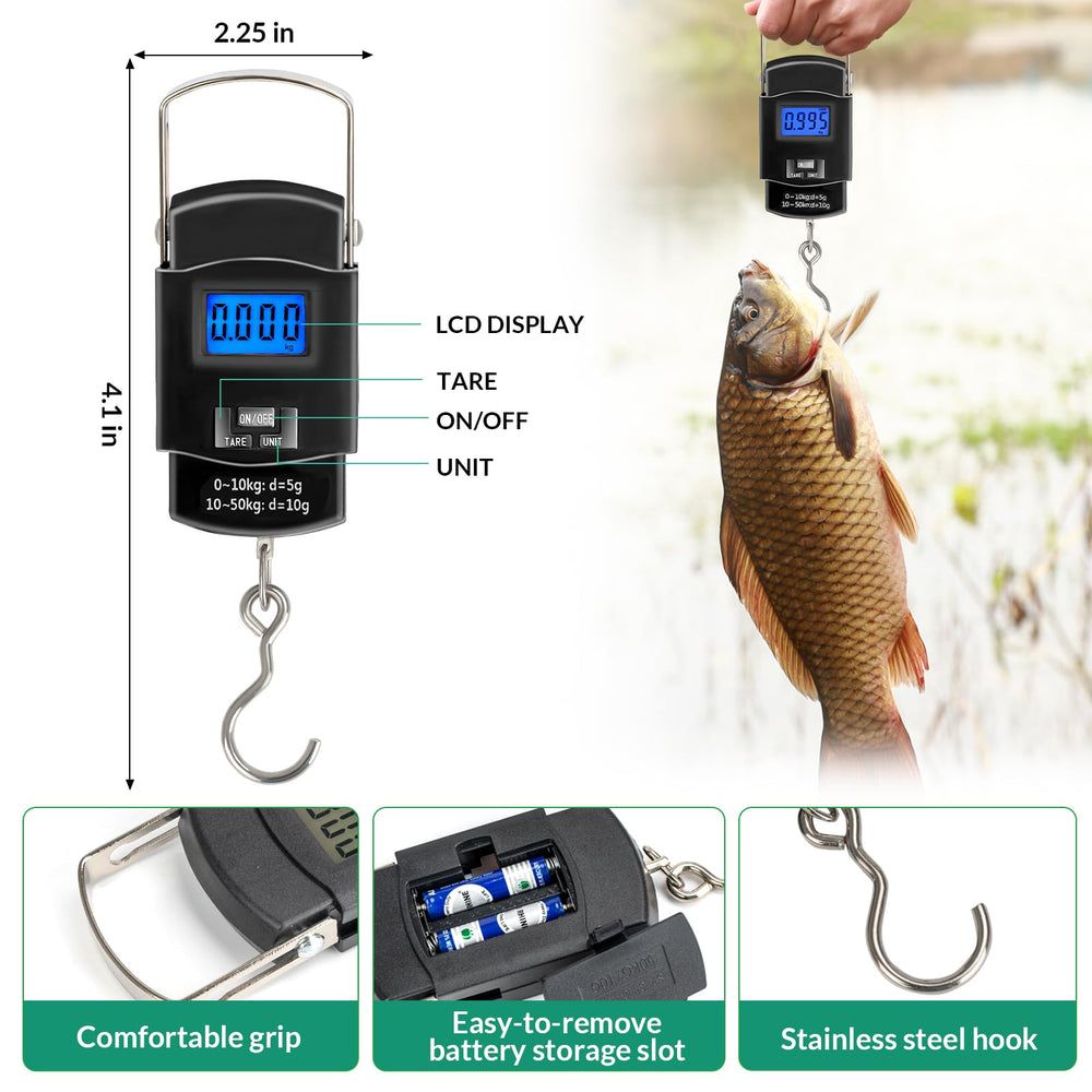 THKFISH weighing scale backlit view enables night weighing with clear readings