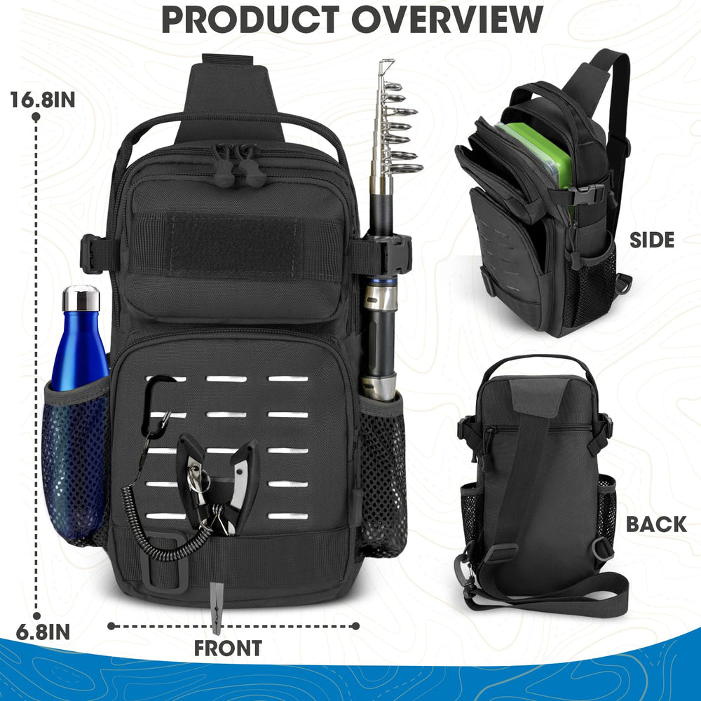 Open tackle box with lures included in the kit