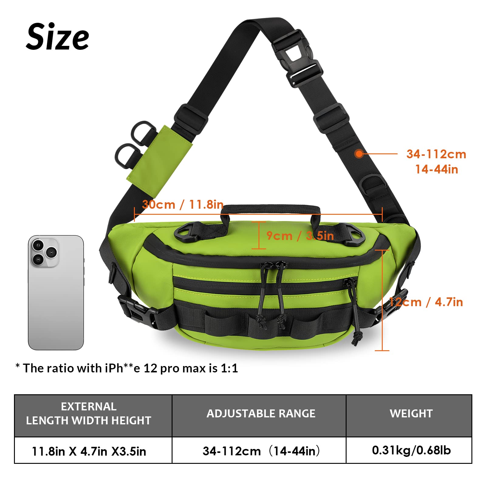 Removable hanging point on the belt for easy access