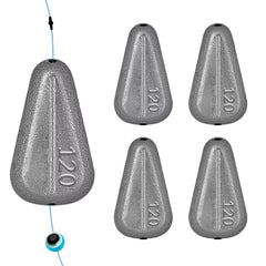 THKFISH flat no-roll sinker 30g inline weight in olive-heart shape