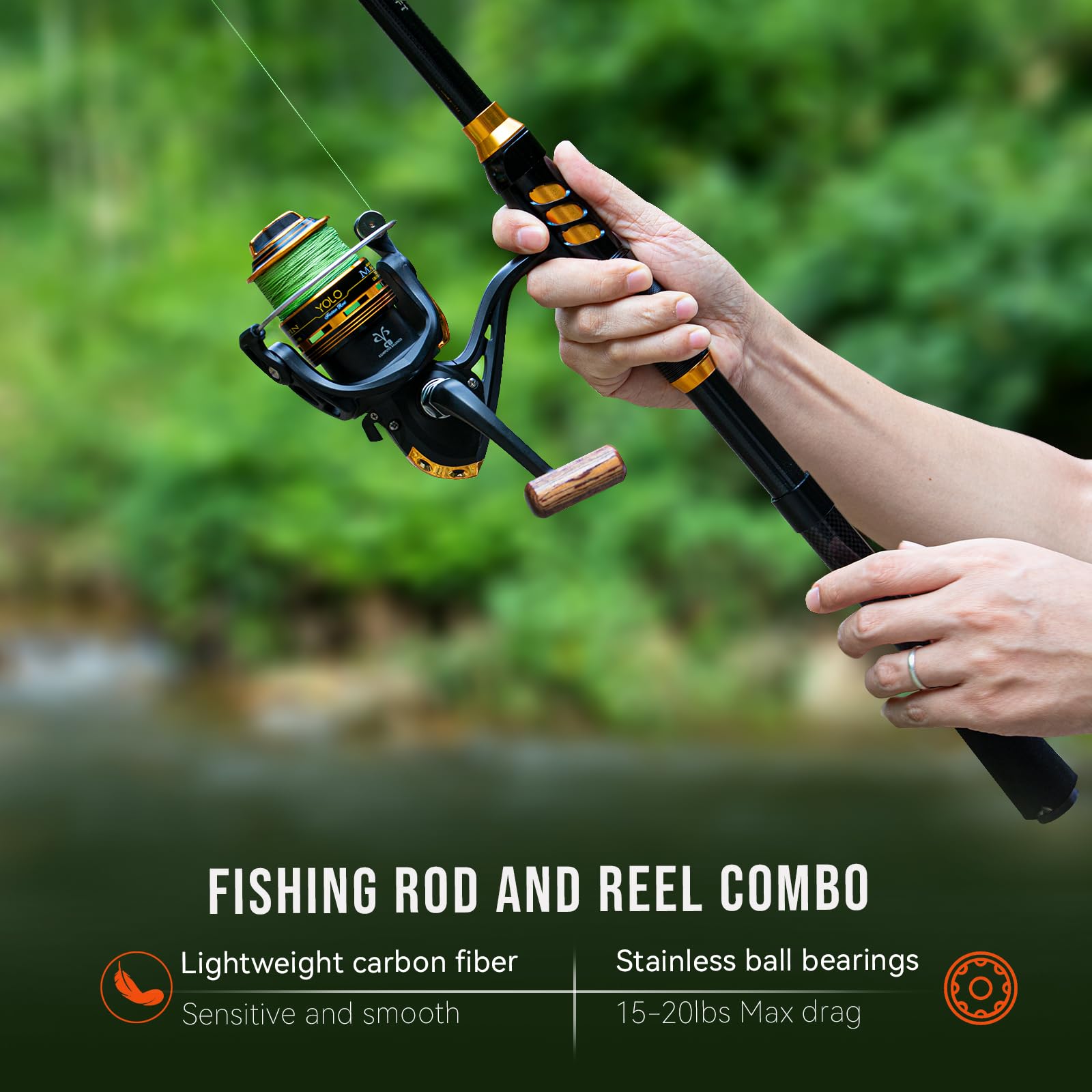 Telescoping pole and reel with waterproof backpack and rod holder