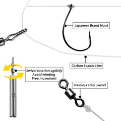 Ready rigs including stainless steel swivels and beads for bass fishing