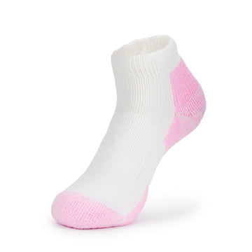 Thorlos DWMXW heel and forefoot pads closeup reducing pressure and moisture