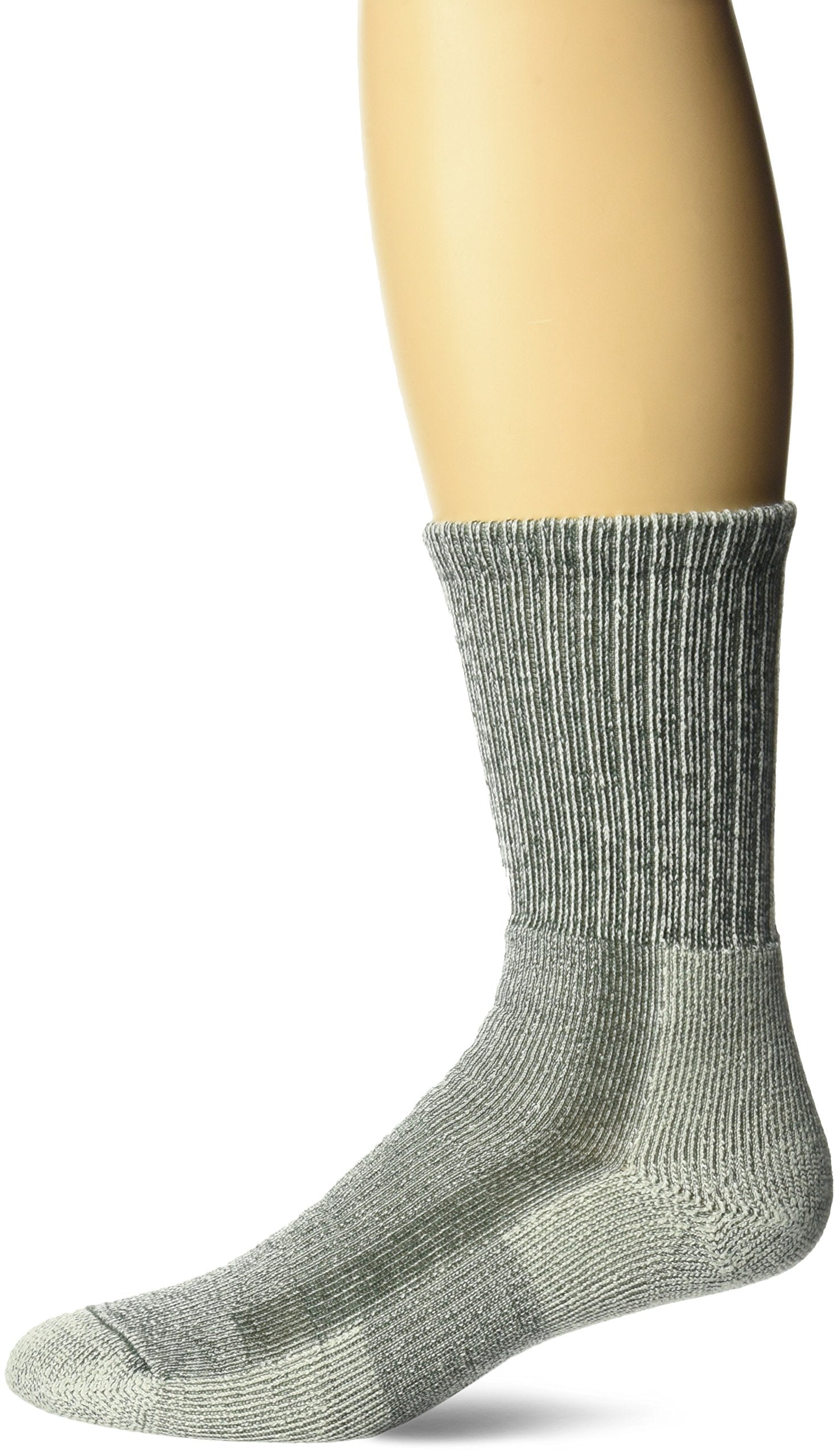 Thorlos MB Military Thick Padded Crew Sock in sage with padded heel and forefoot for extended wear.
