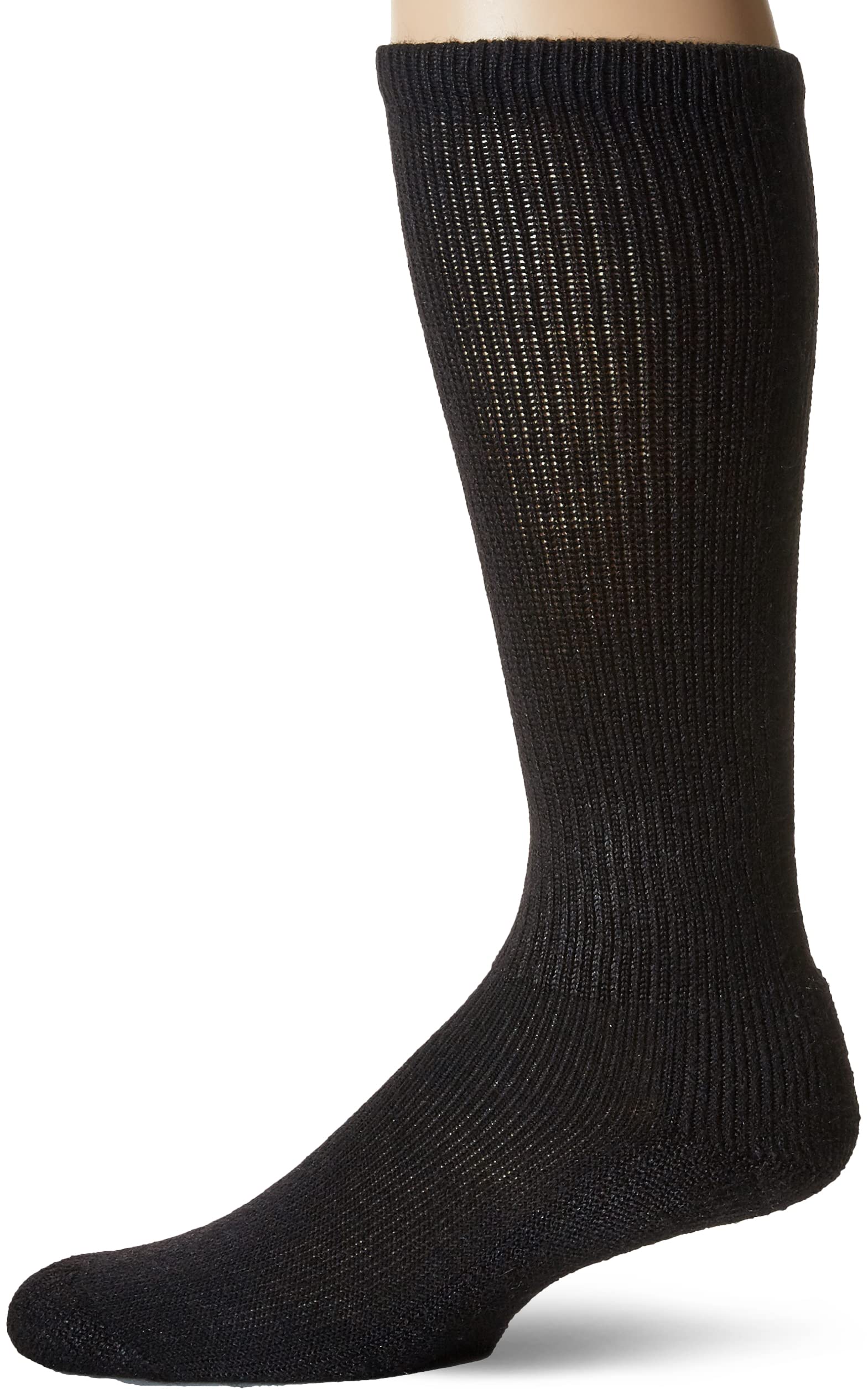 Thorlos MS anti-fatigue over-the-calf sock, front view, cushioned for long-standing comfort