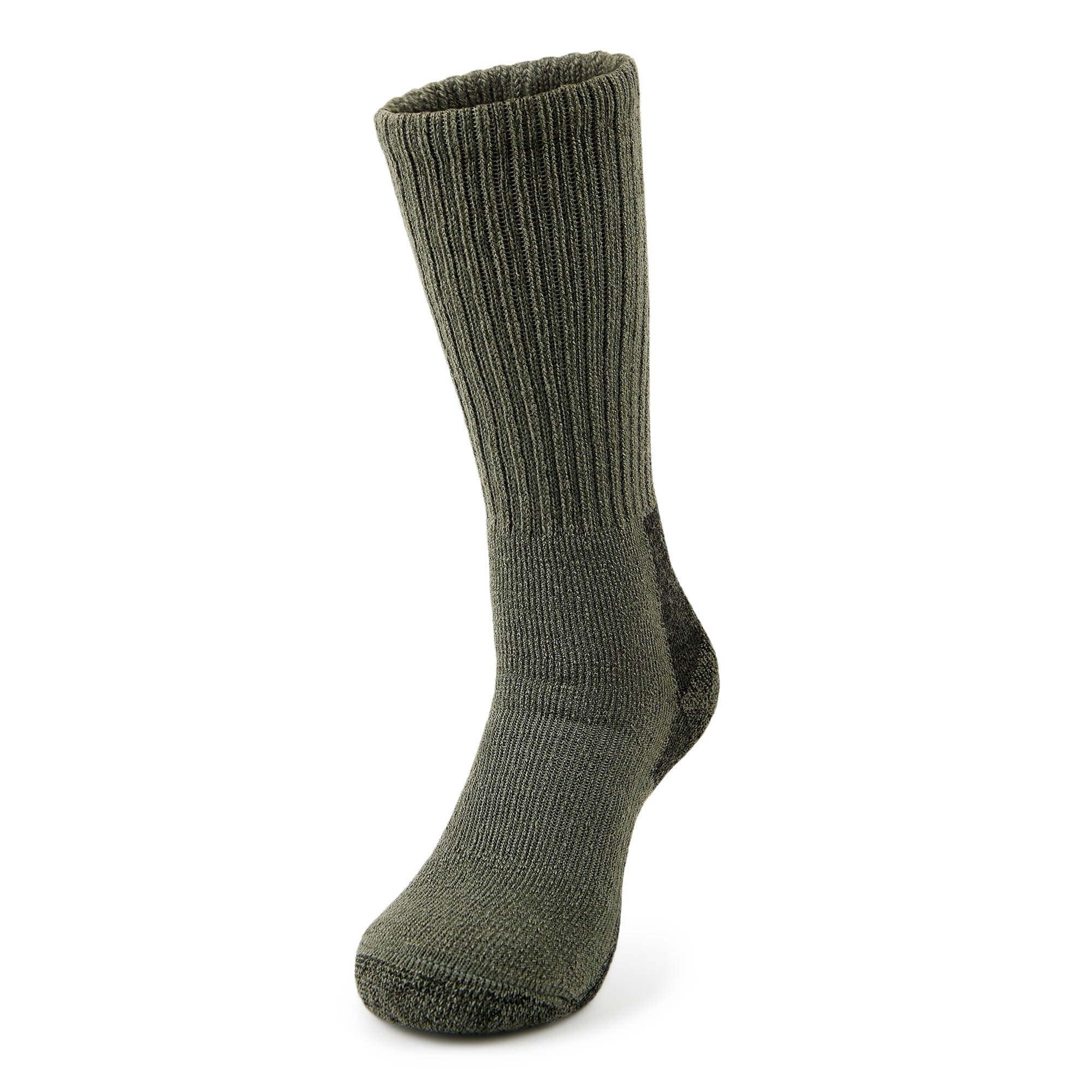 Thorlos tactical boot mid-calf heel area improves durability and comfort.
