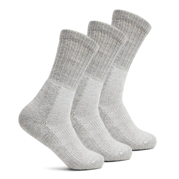 Thorlos Trekking Crew Thick Cushion pack3-light-grey-lg displayed for hiking in all climates