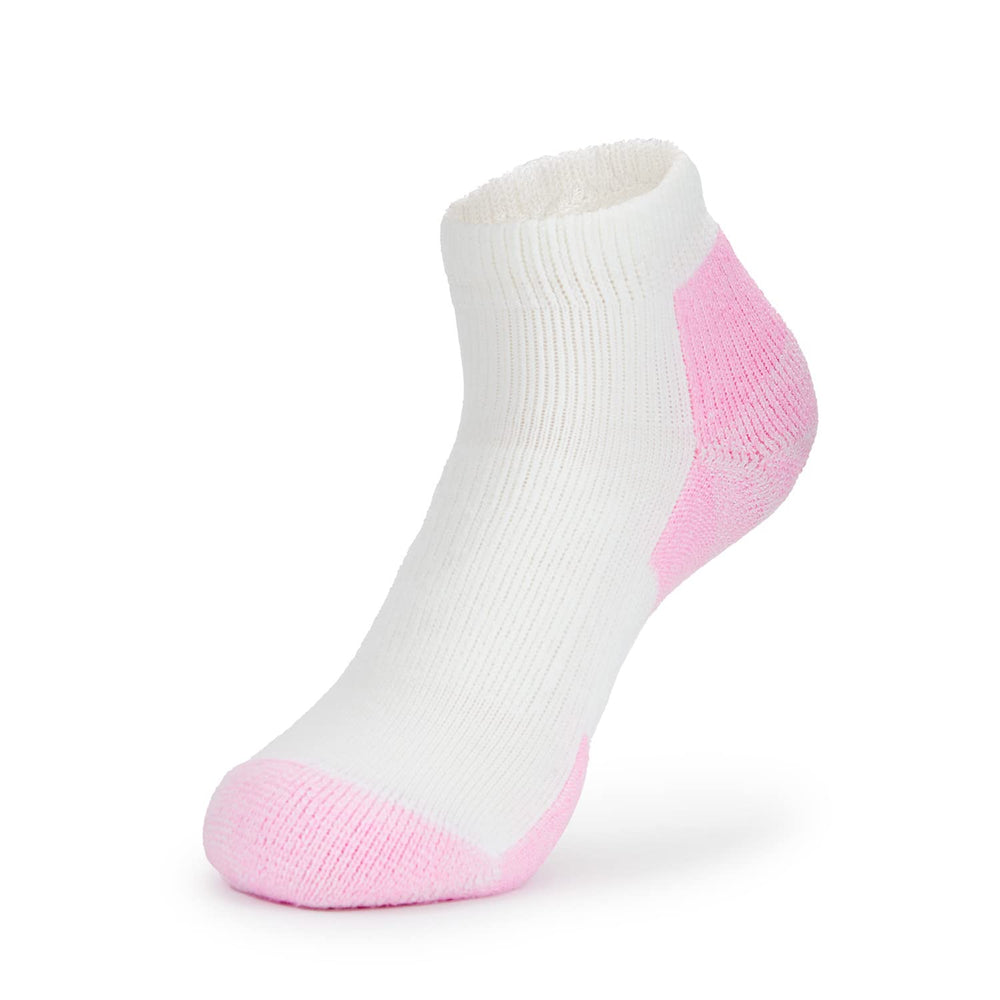 Thorlos DWMXW pink heel detail showing padding for comfort
