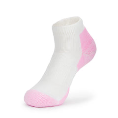 Thorlos DWMXW pink heel detail showing padding for comfort
