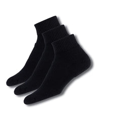 Thorlos WMX Max Cushion Walking Ankle Sock in black 3-pack provides comfortable walking support and moisture wicking.