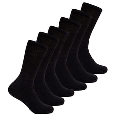 Thorlos WX thick padded crew socks front view in black; moisture-wicking comfort for daily walks.