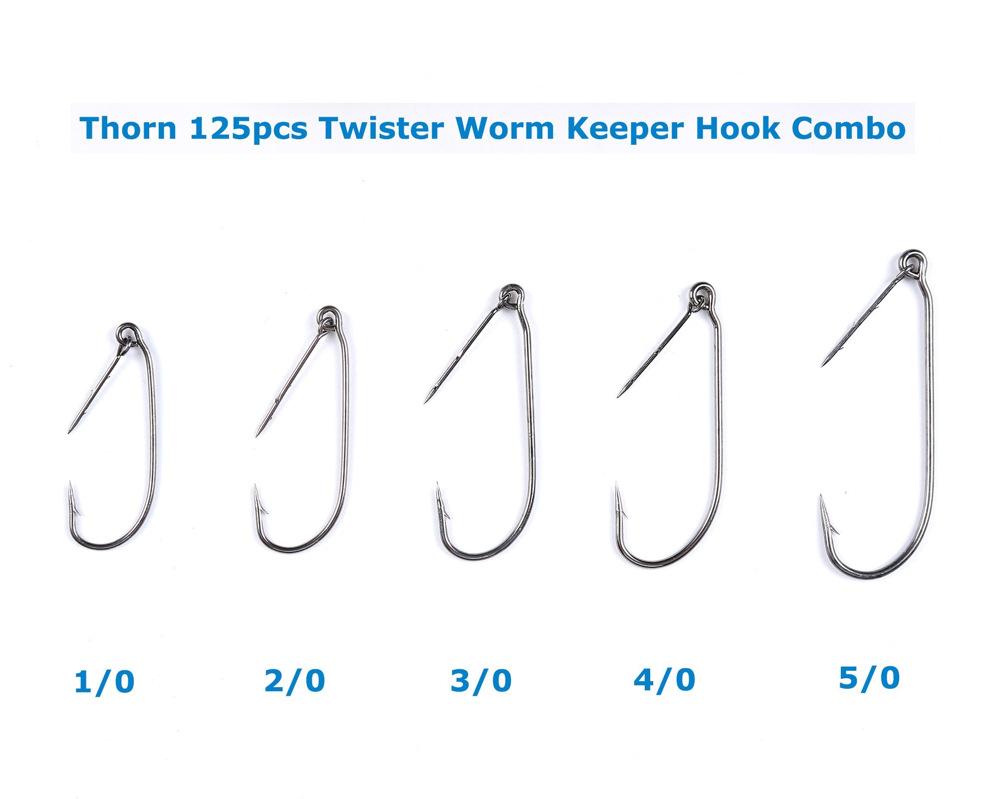 Durable tackle box included with 125-piece hook set