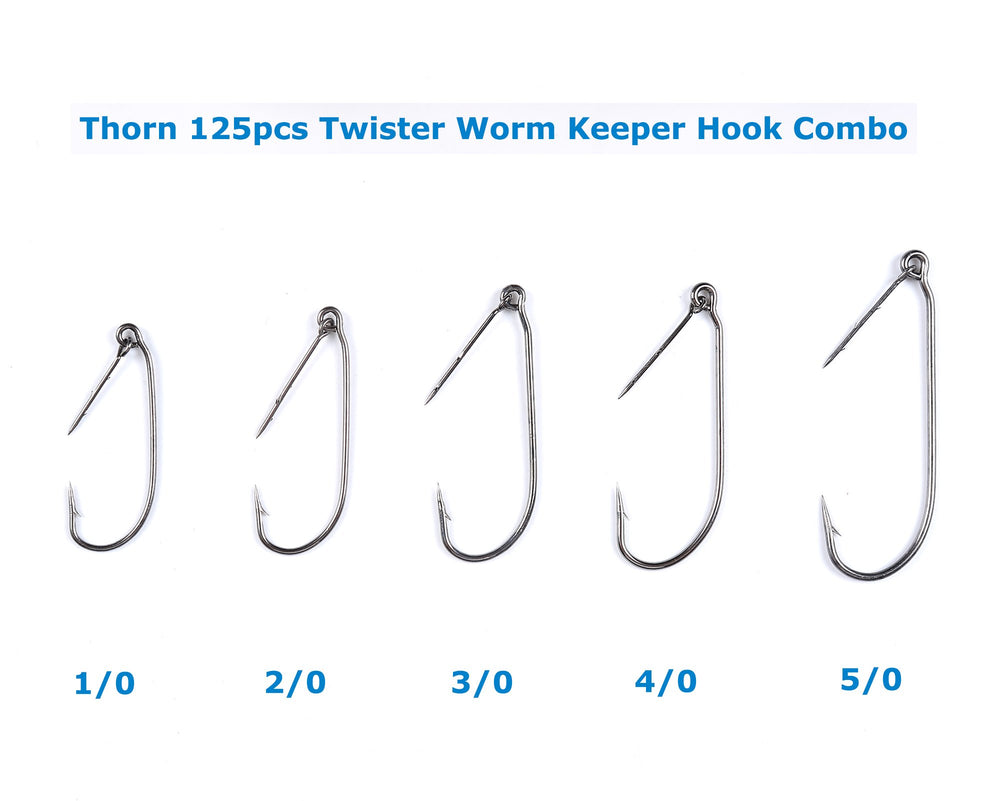 Durable tackle box included with 125-piece hook set