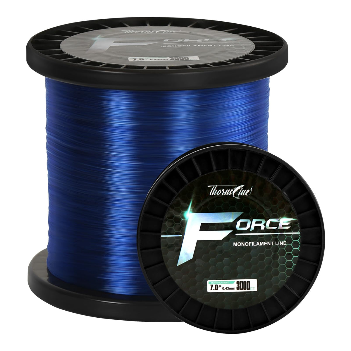 ThornsLine Force Monofilament packaging shows durable nylon construction for reliable setups.