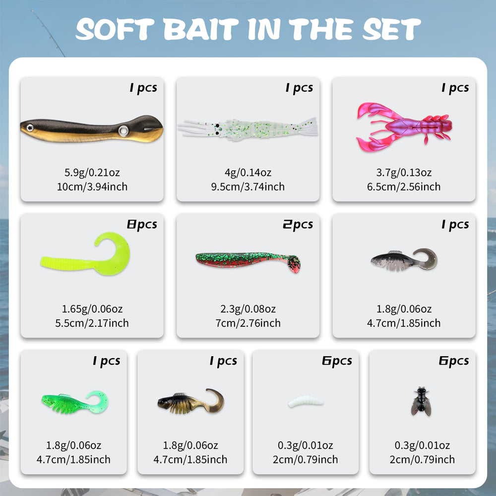Lifelike fishing lures with realistic 3D eyes and swimming action