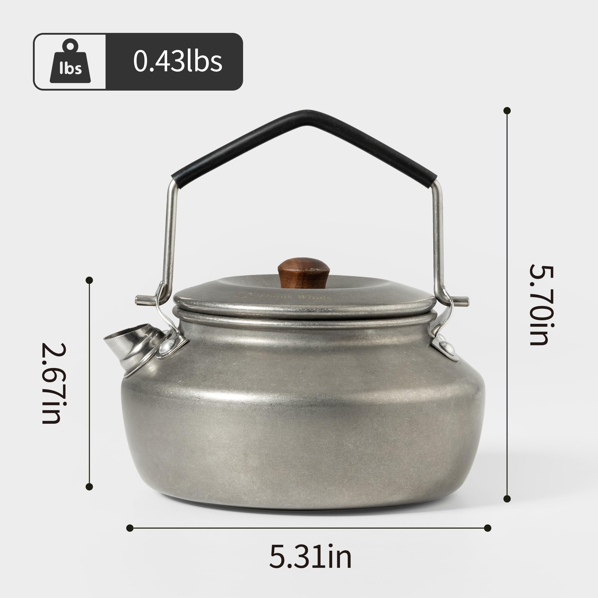 Thous Winds kettle handle emphasizes anti-hot design for safe pouring.