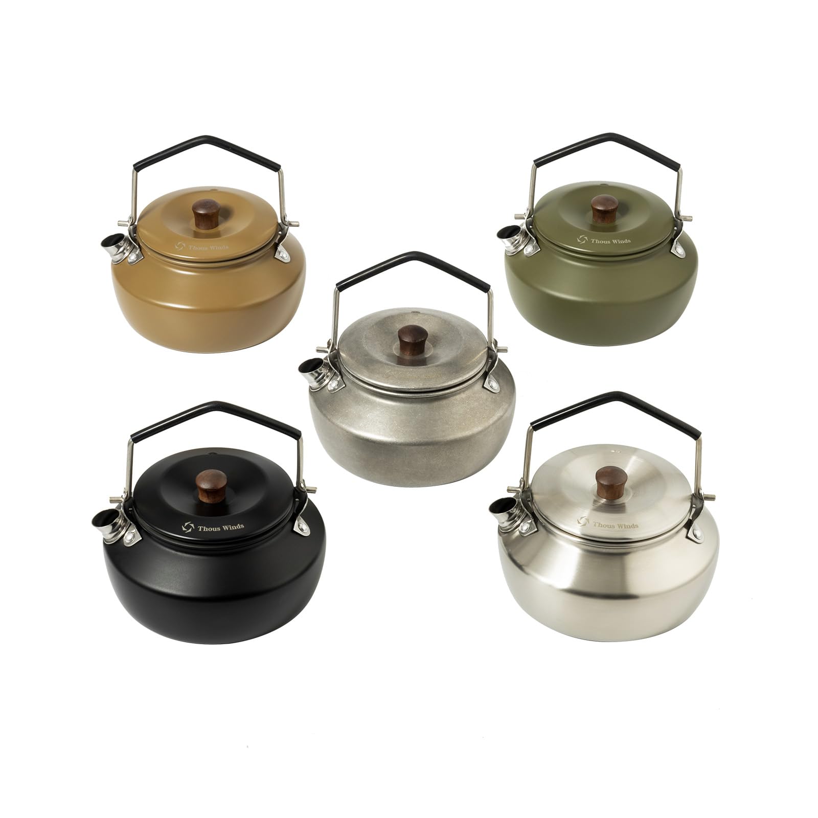 Thous Winds kettle retro silver finish adds classic camp appeal.