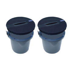Thrasher Lures bucket cover on a standard 5-gallon bucket with black mesh