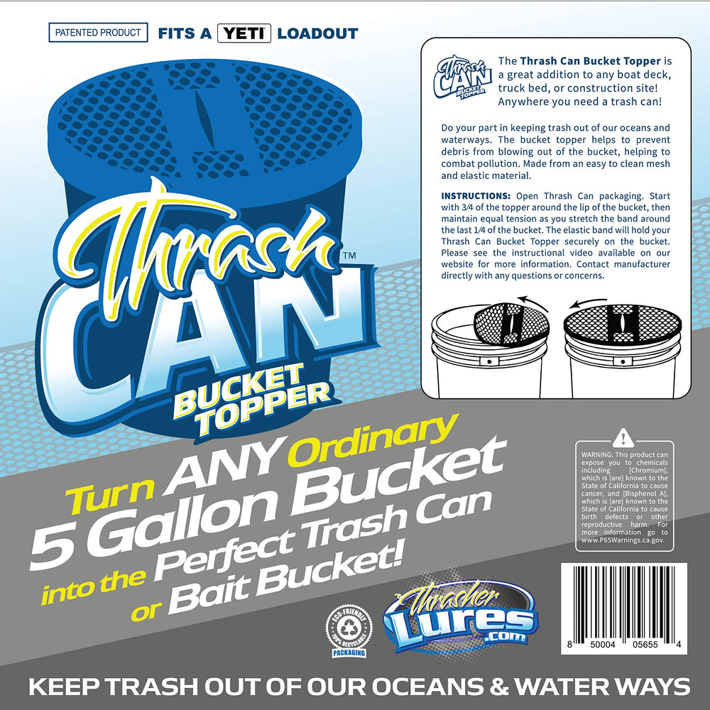 Bucket cover folded for compact storage on a boat
