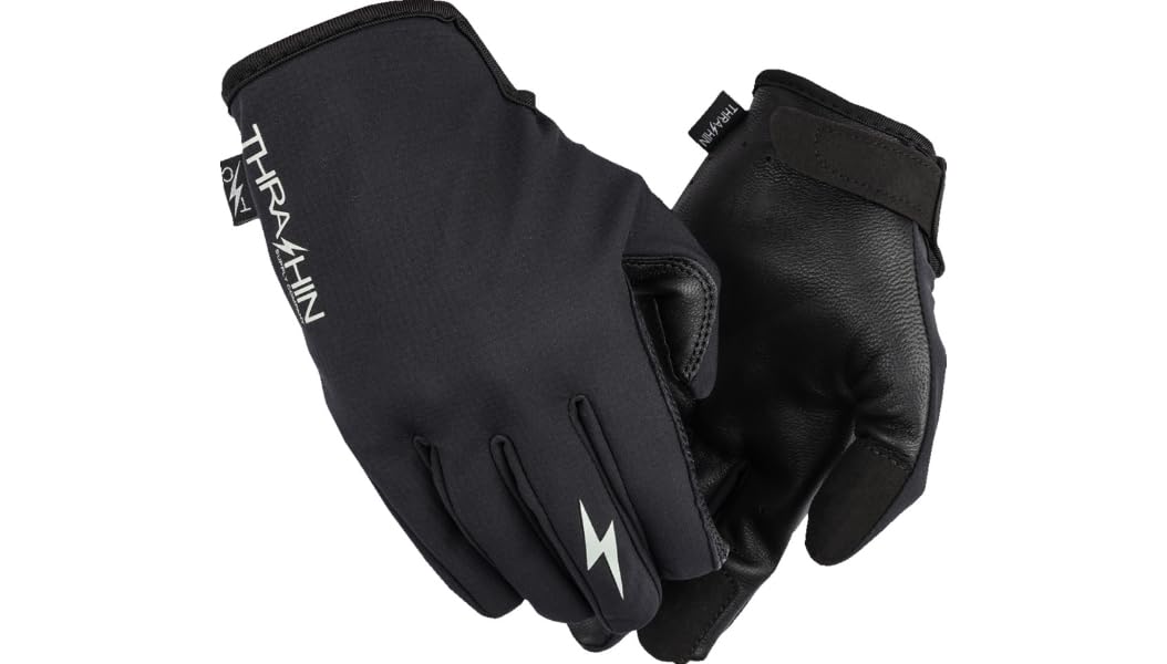 THRASHIN Stealth Windbreaker Gloves front view highlighting dexterous palm grip for precise control.