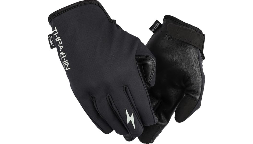 THRASHIN Stealth Windbreaker Gloves front view highlighting dexterous palm grip for precise control.