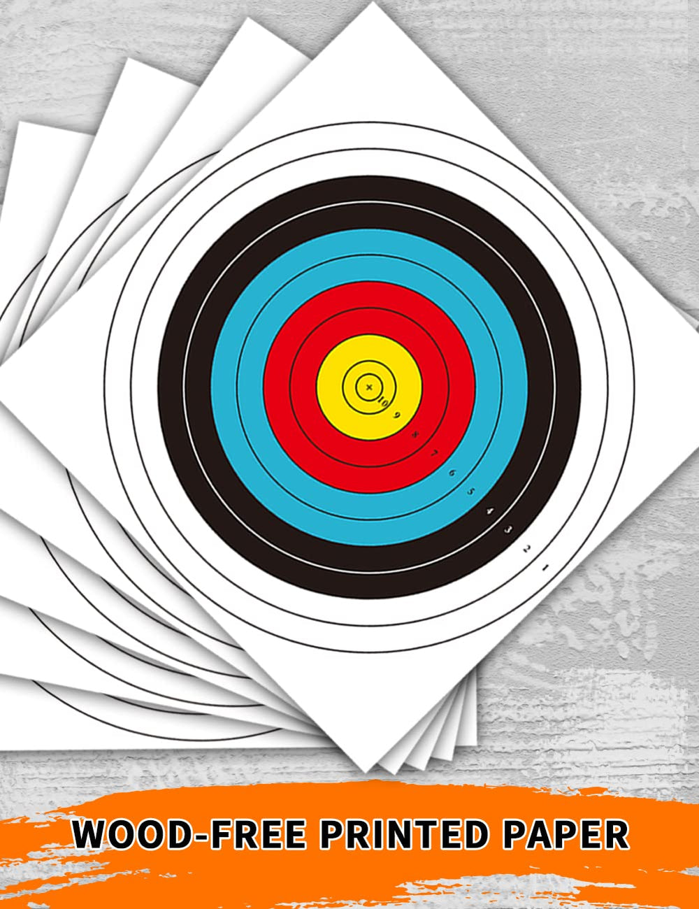 Three Archers target paper visible in bright sunlight for backyard use