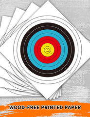 Three Archers target paper visible in bright sunlight for backyard use