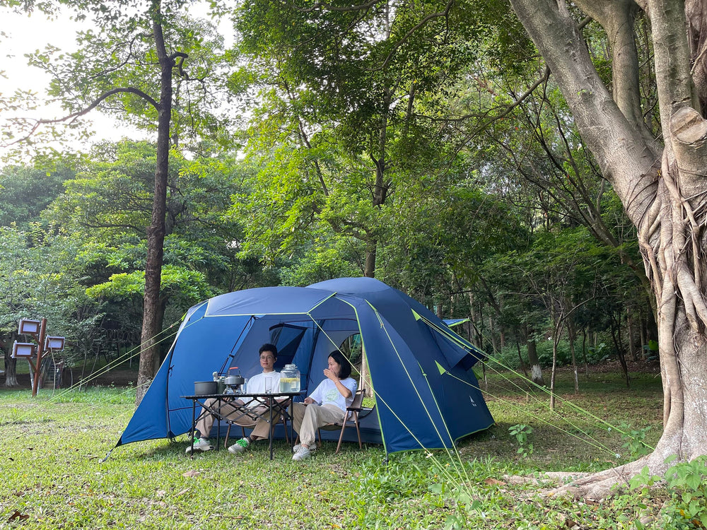 Three Bears Outdoor 6P tent family-friendly camping scenario visuals