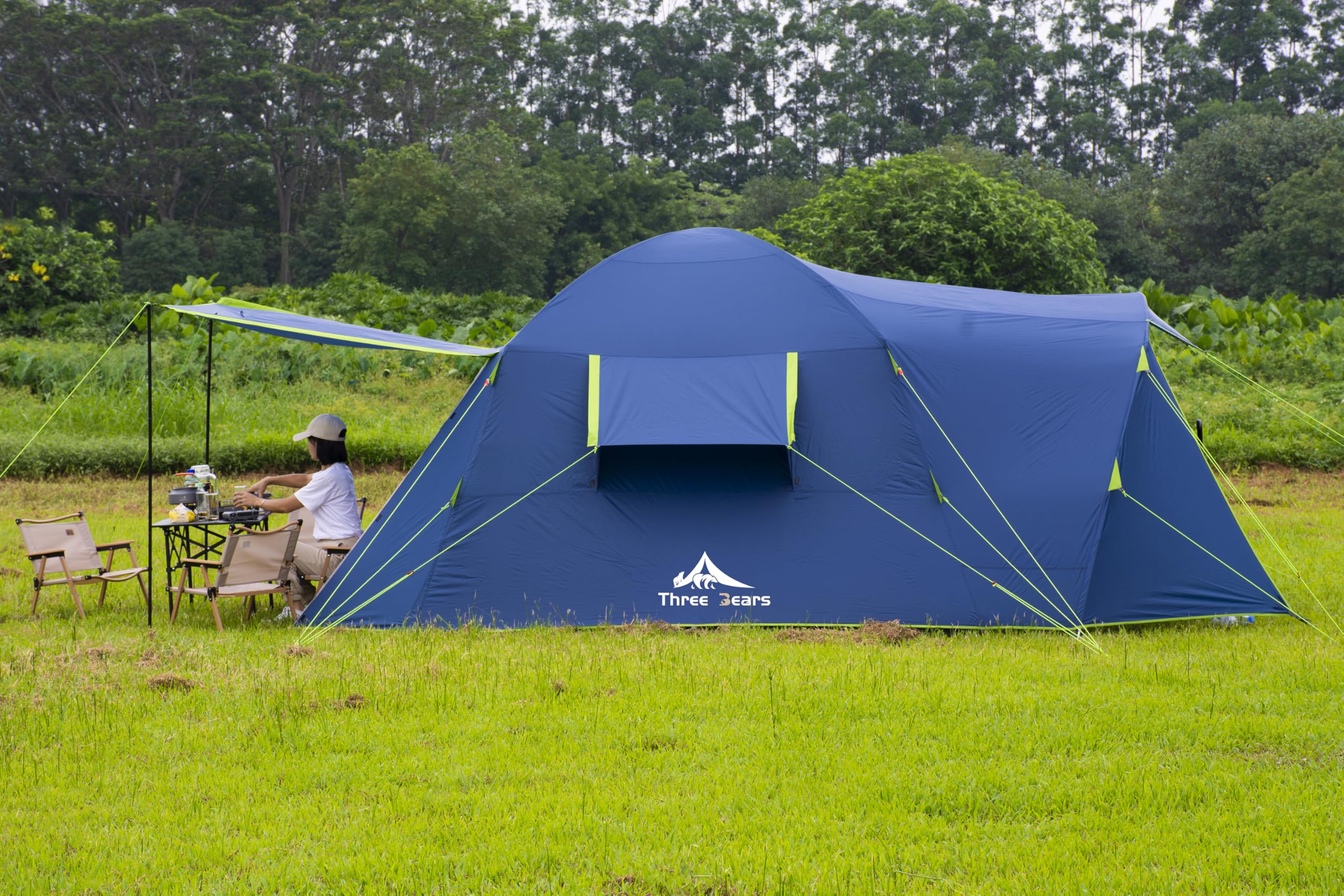 Three Bears Outdoor 6P tent waterproof fabric keeps gear dry during rain