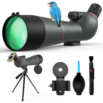 Three Triping spotting scope 25-75x85 zoom provides bright, detailed wildlife viewing for bird watching.