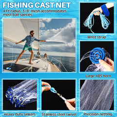 Saltwater cast net included with set