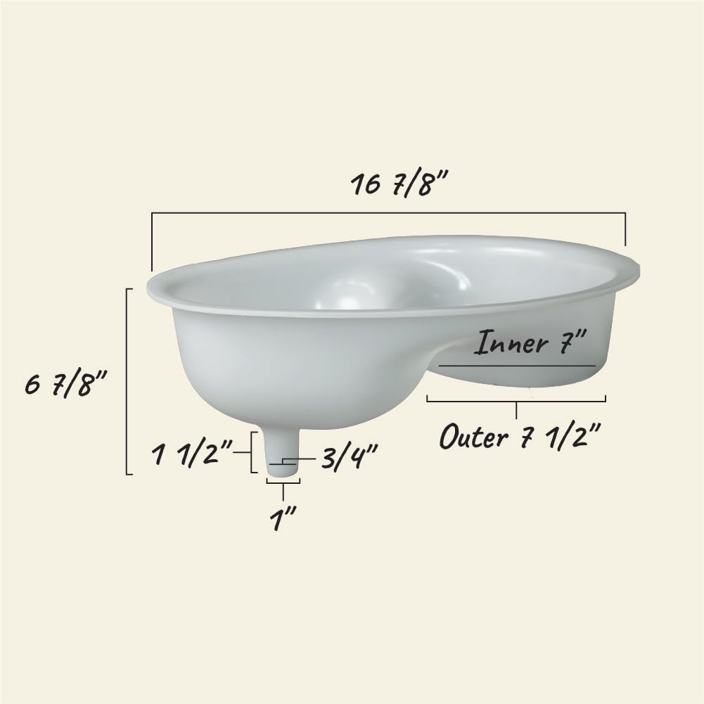 Throne Urine Diverter fits 5–6 gallon buckets for versatile setups.