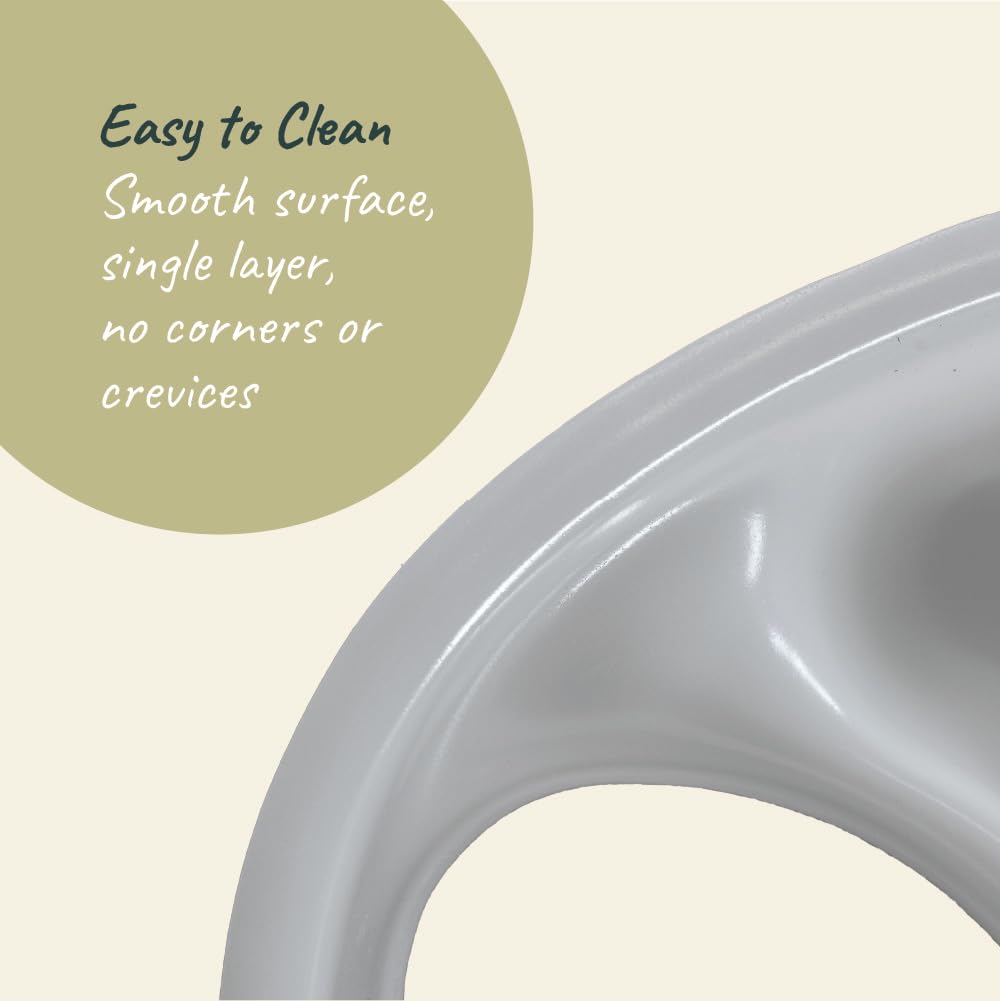 Throne Urine Diverter solids opening designed for comfortable use with minimal splash.